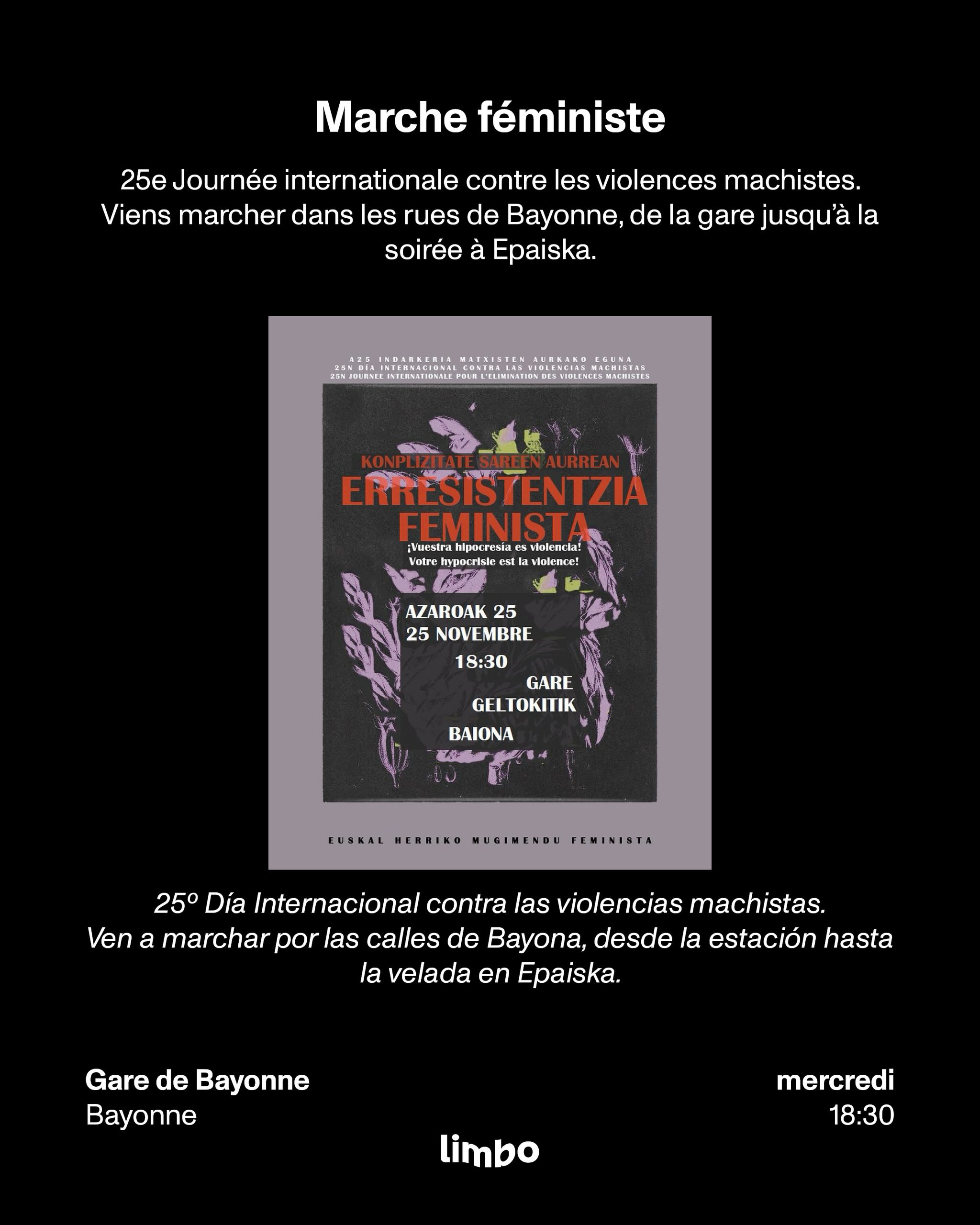25e Journée contre les violences machistes — Marche féministe